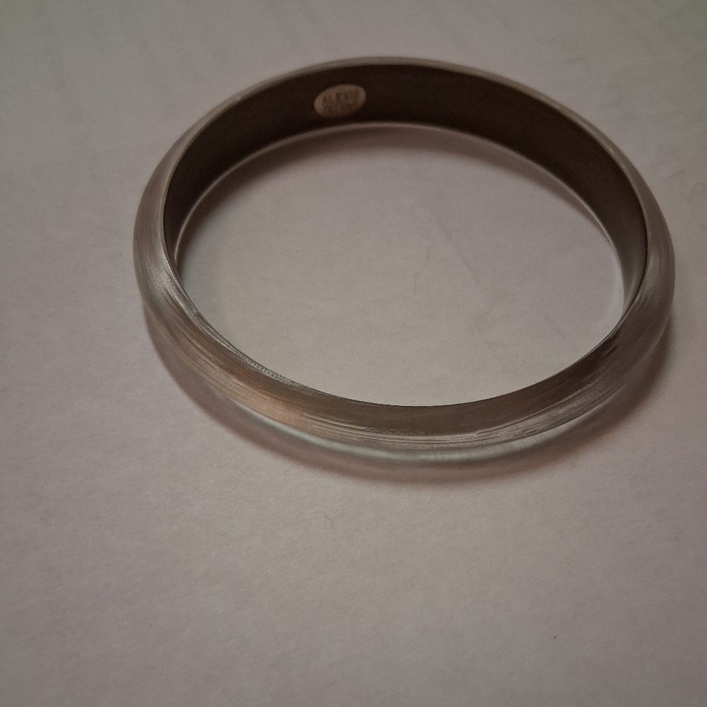 Alexis Bittar silver semi-translucent thin round bangle